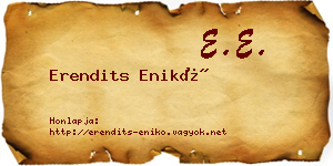 Erendits Enikő névjegykártya